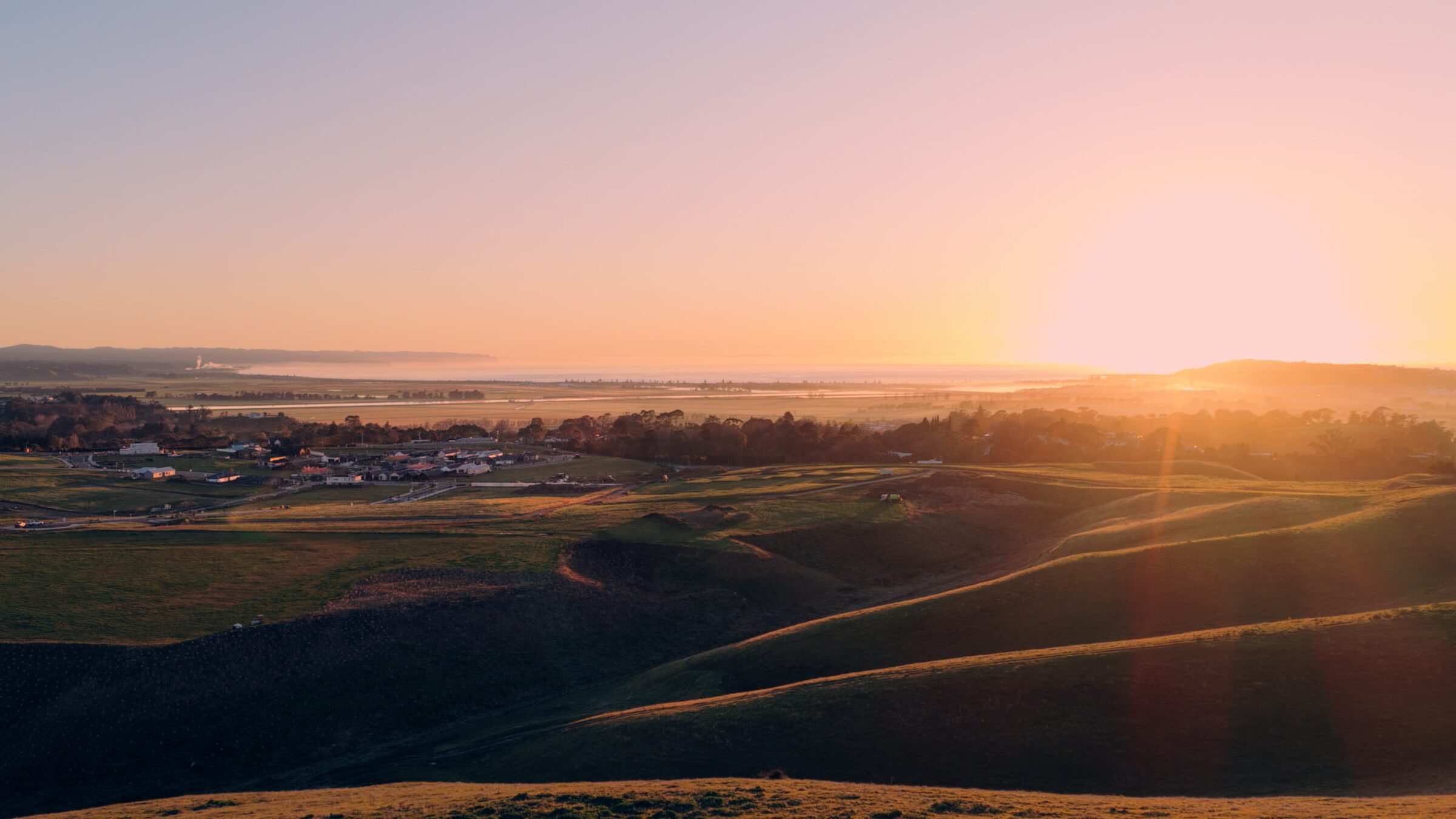 The Terraces Mission Hills at sunrise, Hawke's Bay New Zealand